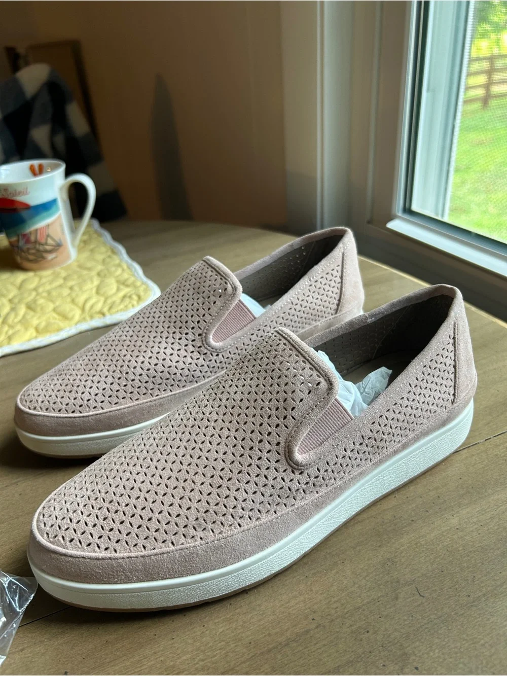 Donald J. Pliner Pale Pink Slip-On Loafers